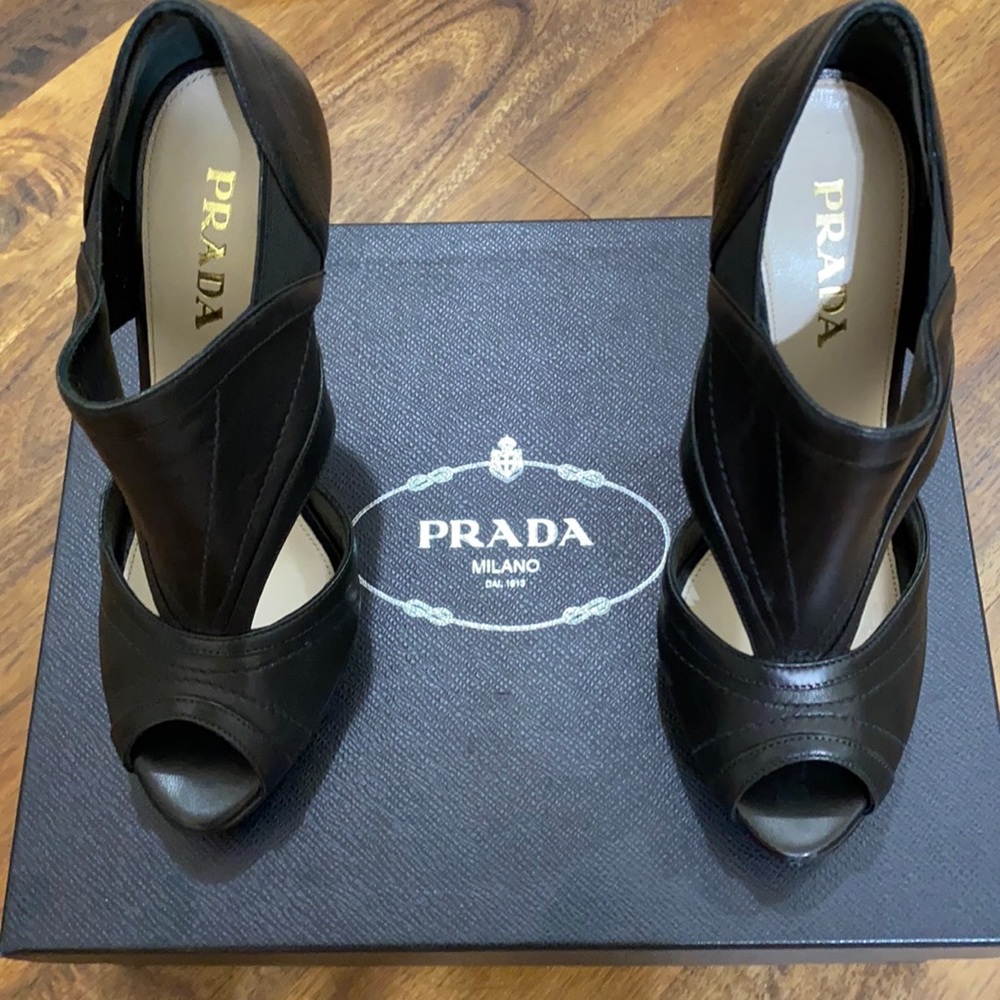 Prada open toe high heels